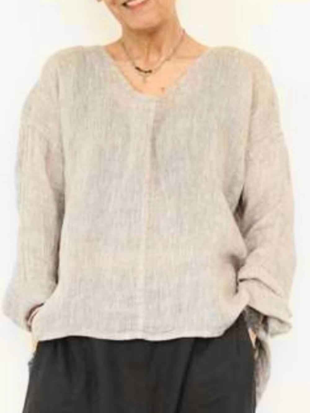 Flax Whisperer Lagenlook Linen Shirt Sz S